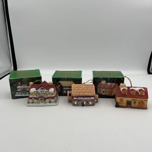 Set Of 3 Vintage Badcock Collectible Christmas Ornaments in Box With Bells